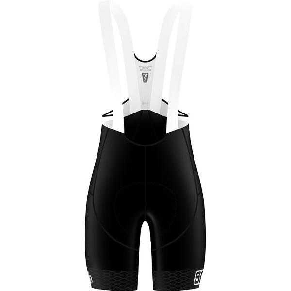 SQlab ONE12 Bib Shorts - Fietspak - Unisex - Polyester/Elastaan - Zwart/Wit - Maat XS