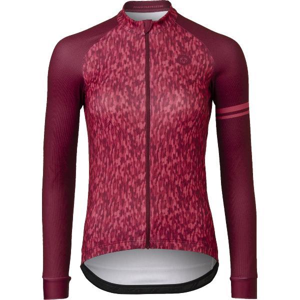 AGU Melange Fietsshirt Lange Mouwen Essential Dames - Rood - L