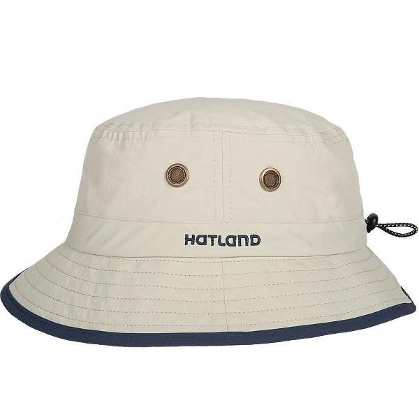 Hatland - UV Bucket hoed voor heren - Sal - anti-muggen - Beige - maat L/XL (59CM)
