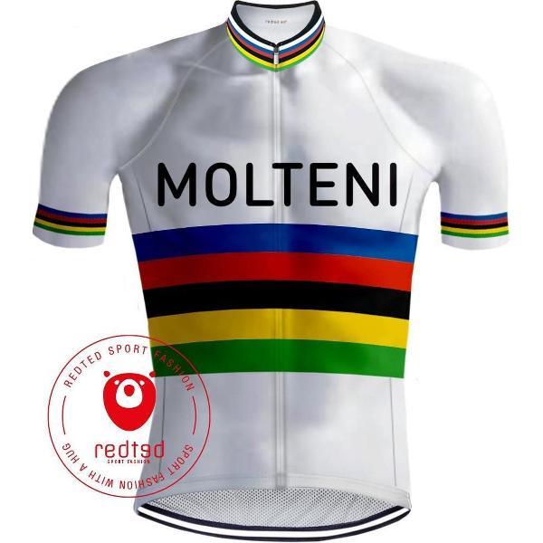 Retro Wielershirt Molteni Regenboog - REDTED - 5XL
