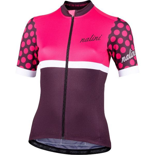 Nalini Dames Fietsshirt korte mouwen - wielrenshirt Grijs - SOLID LADY JERSEY plum - M