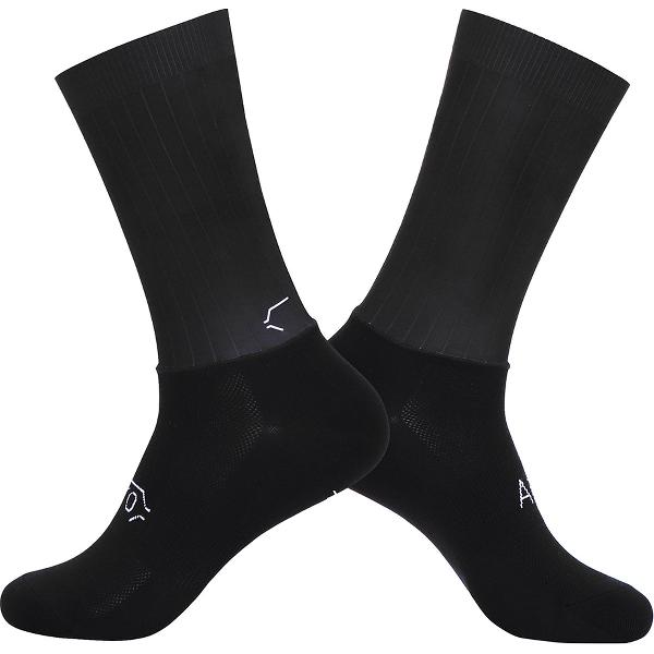 Airoman.cc - Airo 'Signature' - Aero Sokken AS1 - Zwart - Maat L (43-47) - Wielrennen/MTB/Gravel/Tijdrijden