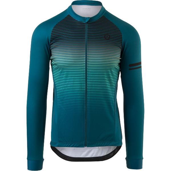 AGU Stripe Fietsshirt Lange Mouwen Trend Heren - Blauw - M