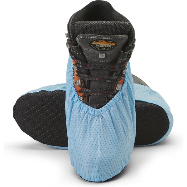Herbruikbare overschoenen / schoenovertrek maat 37-42 Lichtblauw met streepje met antislip wasbaar
