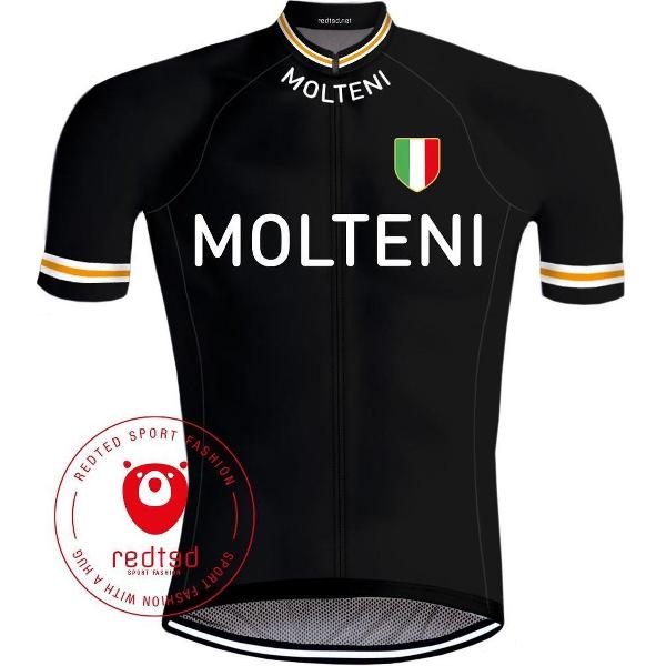 Retro Wielershirt Molteni Zwart - REDTED - 3XL