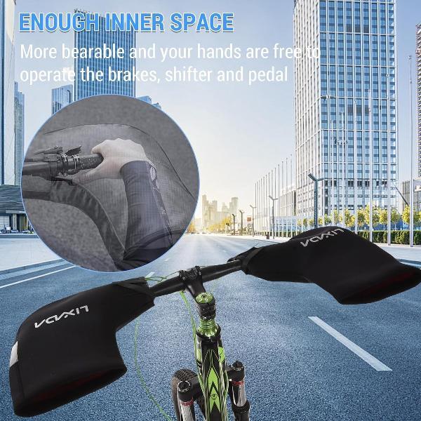 1 paar stuurhandschoenen/wielrenhandschoenen/fietsstuurhandschoenen, handwarmers voor MTB/motor/fiets, dikte: 6 mm/waterafstotend materiaal