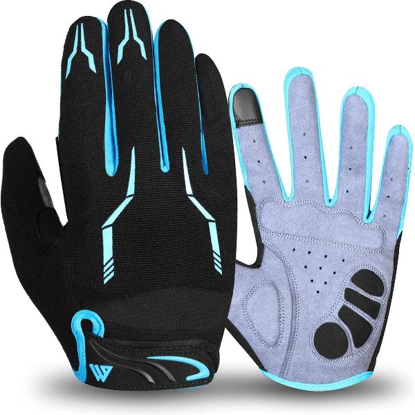 Fietshandschoenen Full Finger Mountainbike Handschoenen Touchscreen MTB Handschoenen Gewatteerde Anti-Slip MTB Racing Sport Handschoenen voor mannen en vrouwen,maat S.