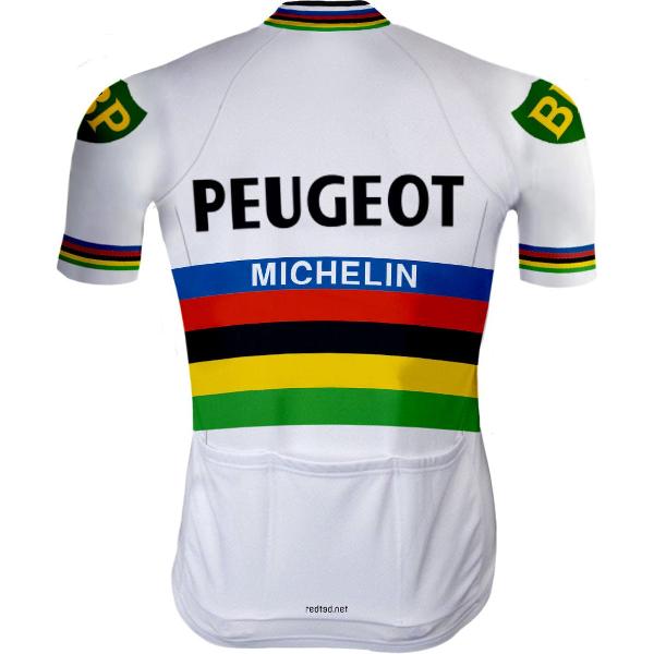 Retro Wielershirt Peugeot Regenboog - REDTED - 5XL