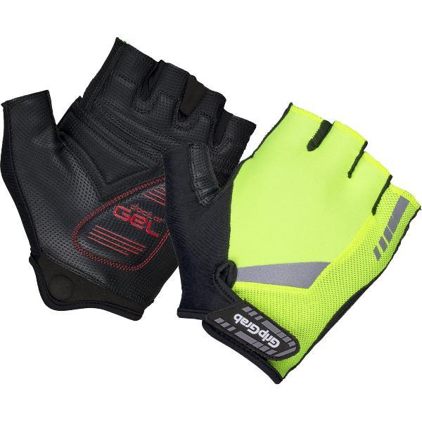GripGrab - ProGel Padded Korte Vinger Zomer Fietshandschoenen Wielrenhandschoenen met Padding - Geel Hi-Vis - Unisex - Maat M