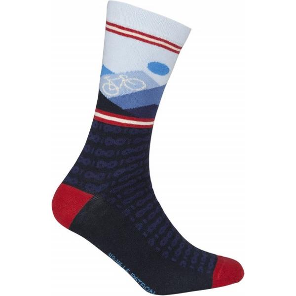 Le Patron Casual sokken Blauw Blauw / mountain socks dark blue - 39/42