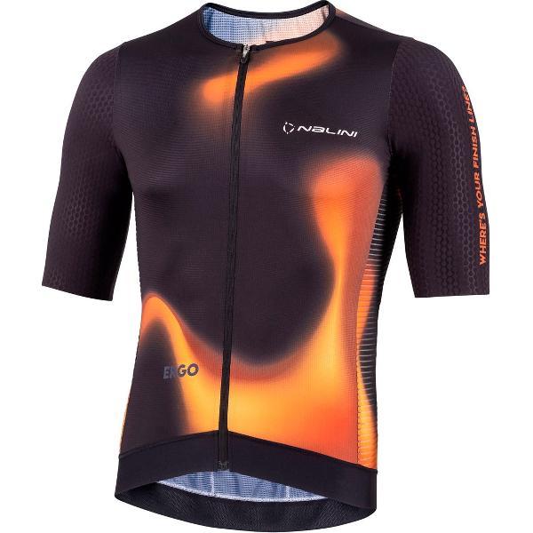 Nalini Heren Fietsshirt korte mouwen - wielrenshirt Goud Zwart - LASER JERSEY Gold/Black - M