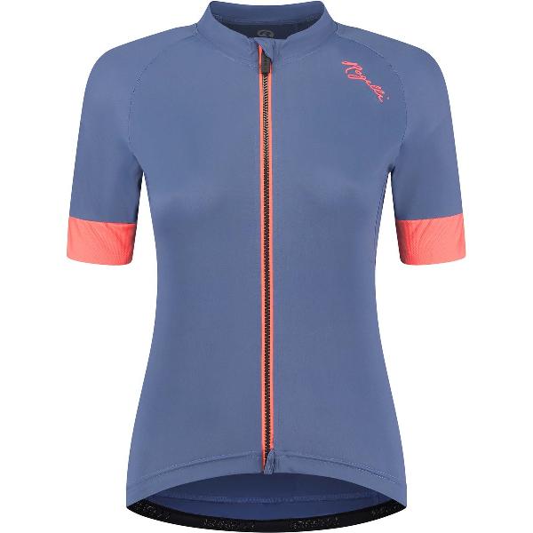 Rogelli Modesta Fietsshirt Dames - Korte Mouwen - Wielershirt - Blauw, Koraal - Maat L