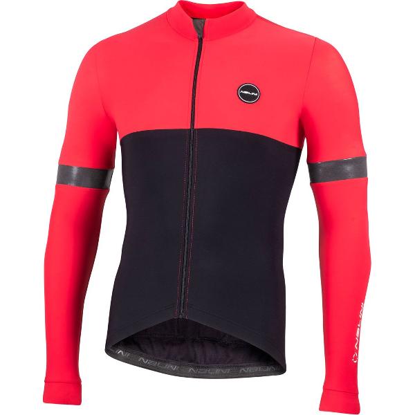 Nalini - Heren - Fietsshirt - Lange Mouwen - Wielrenshirt - Rood - Zwart - WARM WRAP JERSEY - M