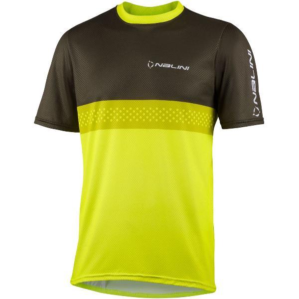 Nalini - Heren - Fietsshirt - Korte Mouwen - Wielrenshirt - Geel - groen - MTB SHIRT - M
