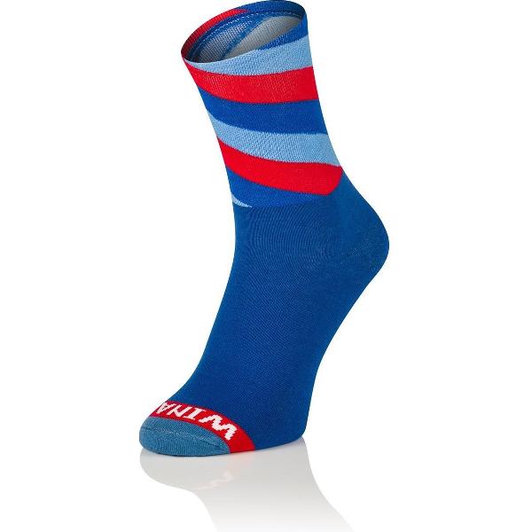 Winaar Fietssokken Tussenseizoen Unisex Blauw Rood - CX M-Power - 36-38