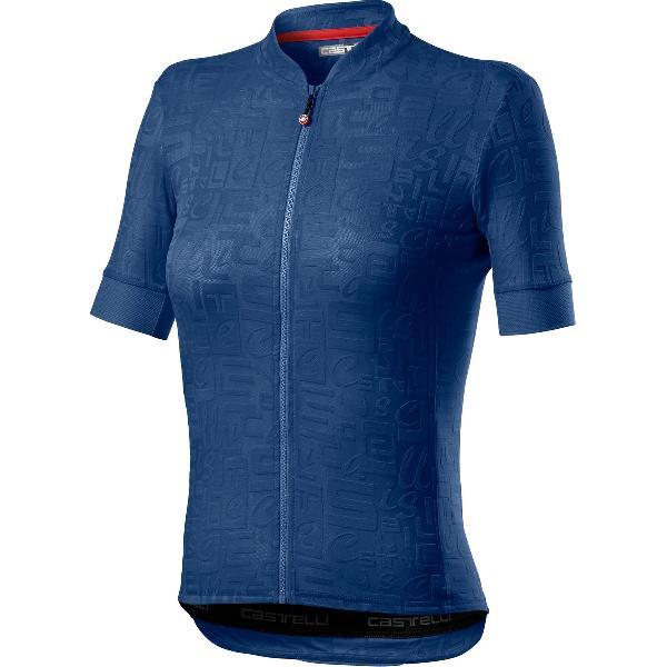 Castelli Fietsshirt korte mouwen Dames Blauw - PROMESSA JACQUARD JERSEY AGATE BLUE - XL