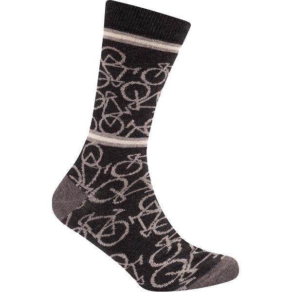 Le Patron Casual sokken Grijs Ecru / Bicycle socks dark grey - 35/38