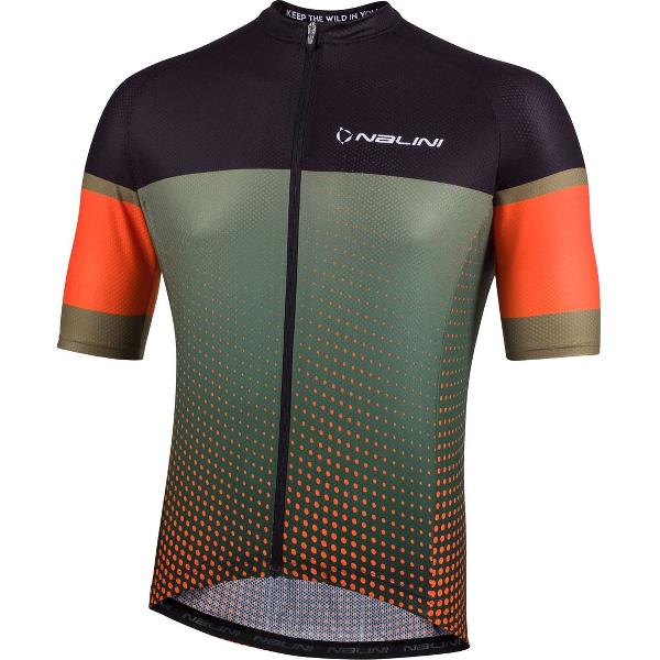 Nalini - Heren - Fietsshirt - Korte Mouwen - Wielrenshirt - Zwart - Groen - NEW CROSS - XXL