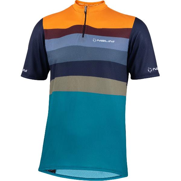 Nalini Heren Fietsshirt korte mouwen - Casual fietsshirt Blauw - E-SHIRT Octane - XXL