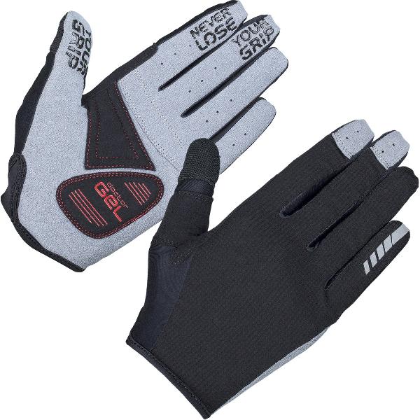 GripGrab - Shark Padded Lange Vinger Zomer MTB Gravel Fietshandschoenen met Padding - Zwart - Unisex - Maat S