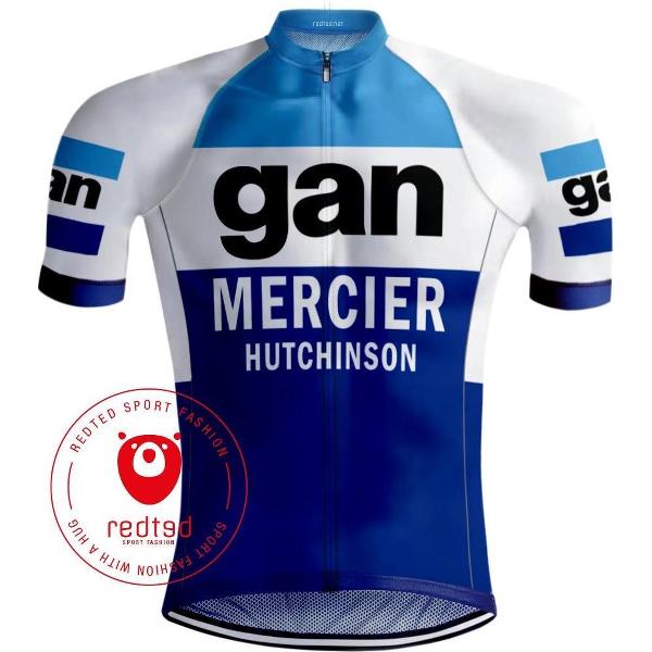 Retro Wielershirt Gan Mercier Blauw - REDTED - 4XL
