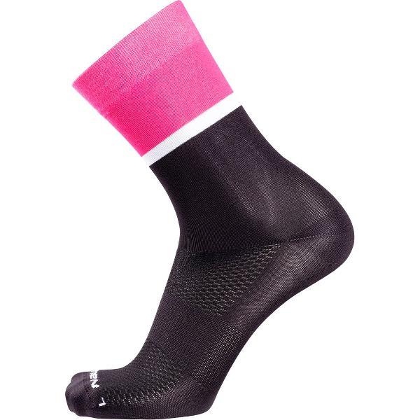 Nalini Unisex Fietssokken zomer - wielrensokken Zwart Fucsia - SOLID SOCKS H.24 Black/Fuxia - 41-43